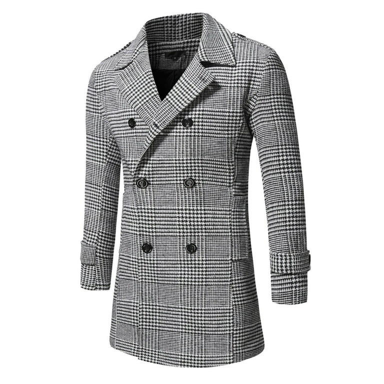 Plaid Loose Large Lapel Woolen Coat