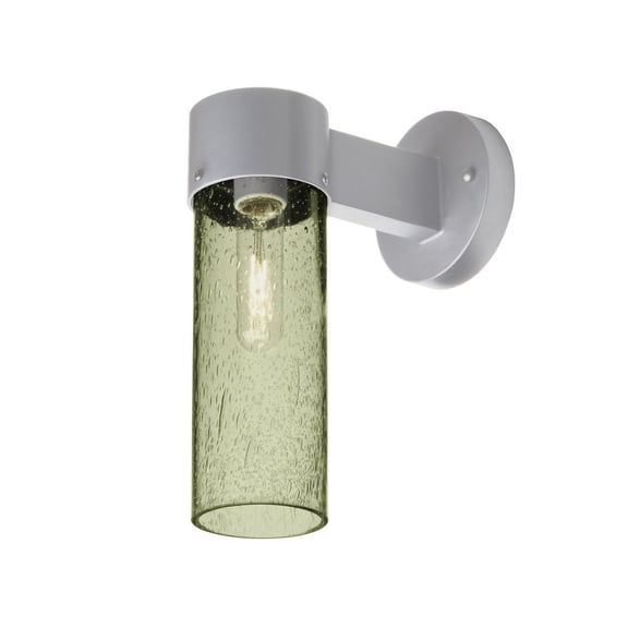 JUNI10MS-WALL-SL Besa Lighting Juni 10-One Light Outdoor Wall Sconce-5 Inches Wide by 11.5 Inches High-Silver Finish-Moss Bubble Glass