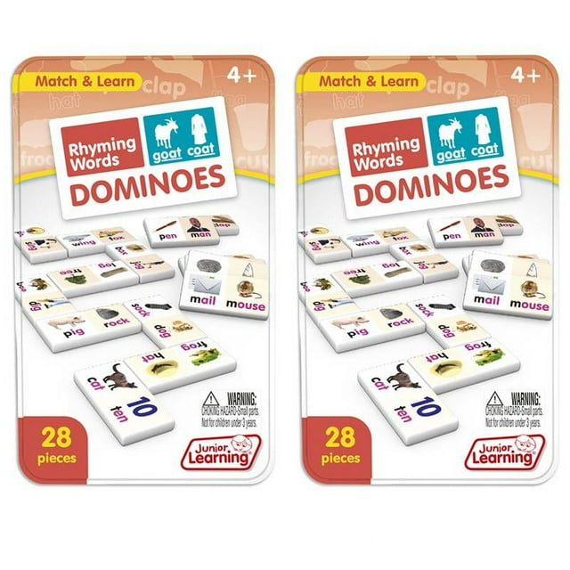 JUNIOR LEARNING Rhyming Words Dominoes, 2 Sets