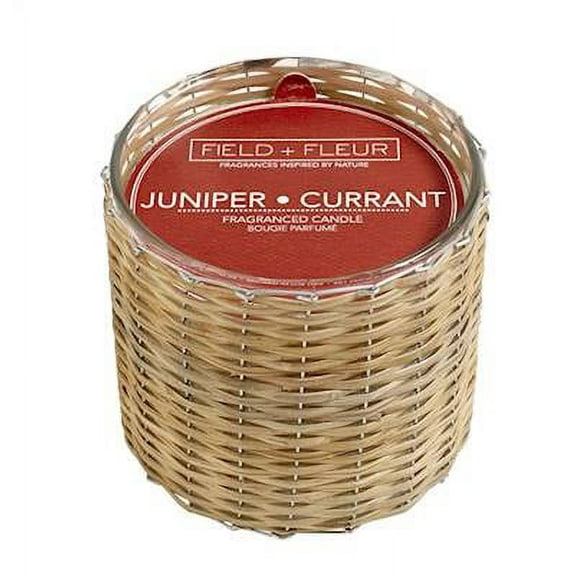 JUNIPER+CURRANT Field + Fleur Reed 2-Wick Handwoven 12 oz Scented Jar Candle