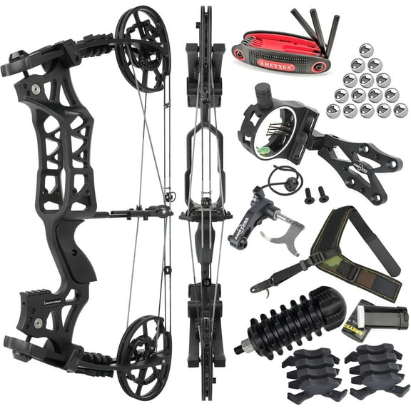 JUNIXNG M109EA Compound Bow Dual-use for Arrows and Steel Ball,Hunting Bows,40-70lbs Adjustable,Short-Axis Compound Bow Set for Archery Outdoor Hunting Target Shooting Bow Fishing