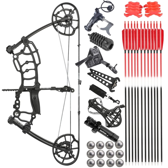 JUNIXNG M109KA Dual-Use Compound Bow Hunting Bow Kit 40-65 lbs