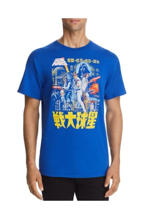 JUNK FOOD Mens Blue Graphic Short Sleeve T-Shirt M