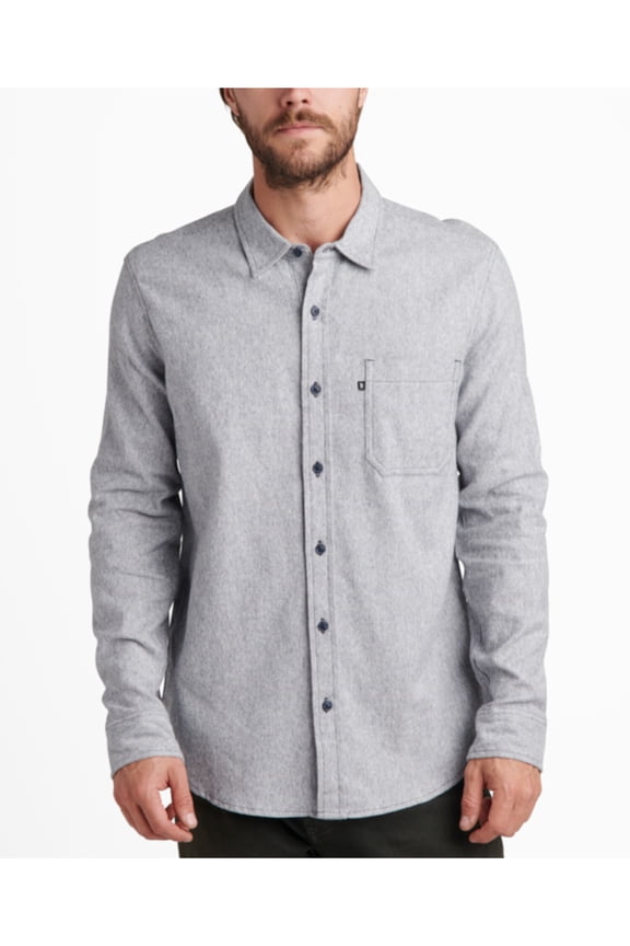 JUNK FOOD Mens Gray Heather Long Sleeve Collared Button Down Cotton Cotton Shirt XXL