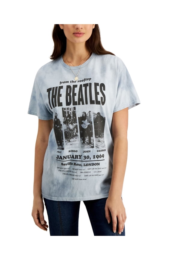 JUNK FOOD Womens Blue Graphic Short Sleeve T-Shirt S