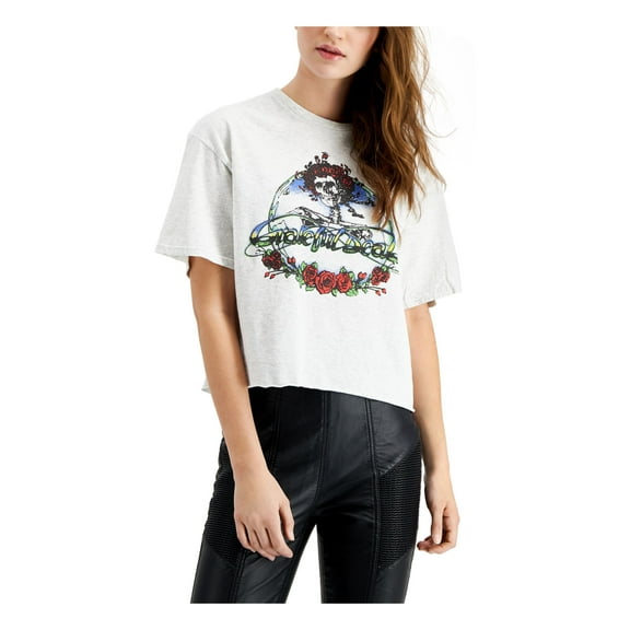 JUNK FOOD Womens Gray Heather Short Sleeve Crew Neck T-Shirt Size: S