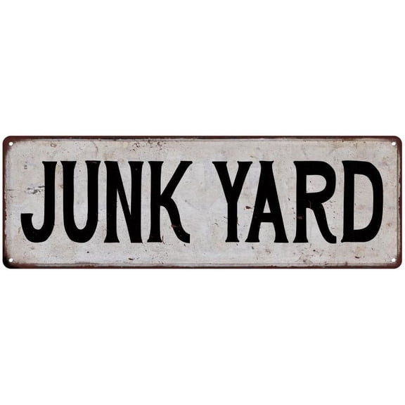 JUNK YARD Vintage Look Rustic Metal 8x24 Sign City State 108240041208
