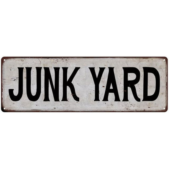JUNK YARD Vintage Look Rustic Metal City State Sign 6 x 18 High Gloss Metal 206180041208