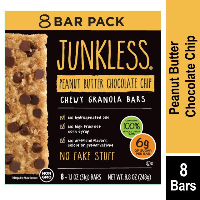JUNKLESS NonGMO Delicious Chewy Peanut Butter Chocolate Chip Granola