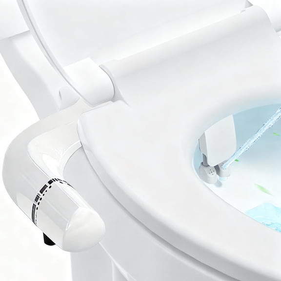 JUNLIN Ultra-Slim Bidet Attachment for Toilet，Adjustable Fresh Water Pressure Dual Nozzle (Frontal & Rear Wash) ，Non-Electric Bidet