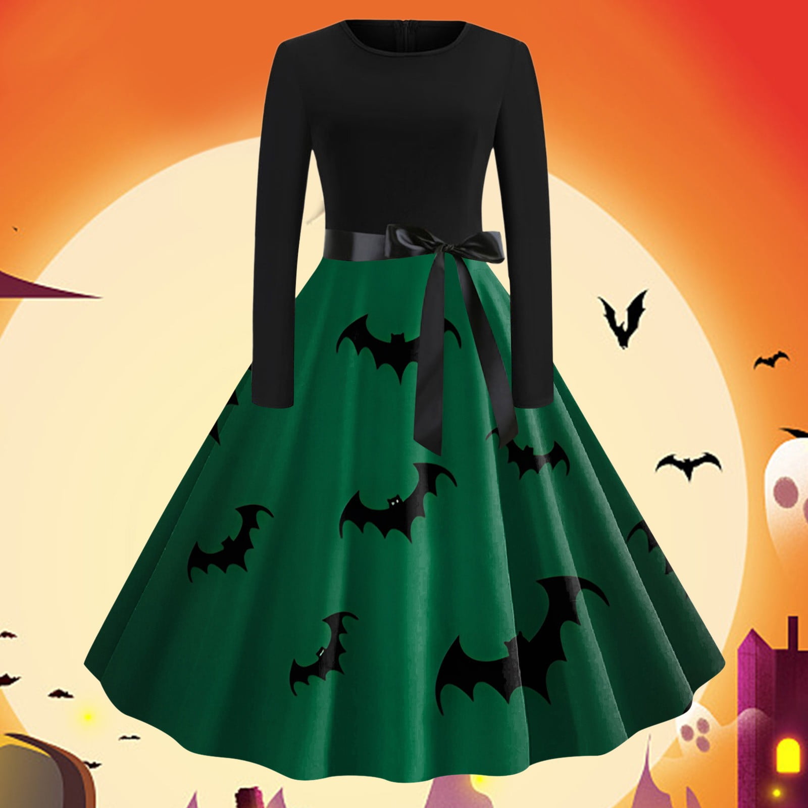 JUNLINCH Halloween 2024 Womens Dresses Goth Dress for Women Halloween