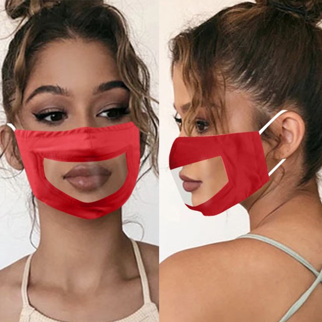 JUNLINCH Mask With Clear Window Visible Expression Face Cover For Deaf