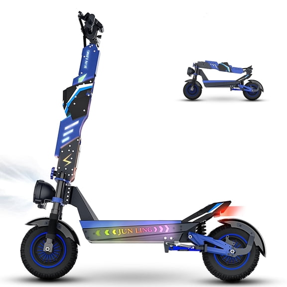 JUNLING JL80 Electric Scooter for Adults 6000W Dual Motor, 40 Mph Top Speed, 52 Miles Max Range, 60V/30AH Battery, 12" Off-Road E-Scooter