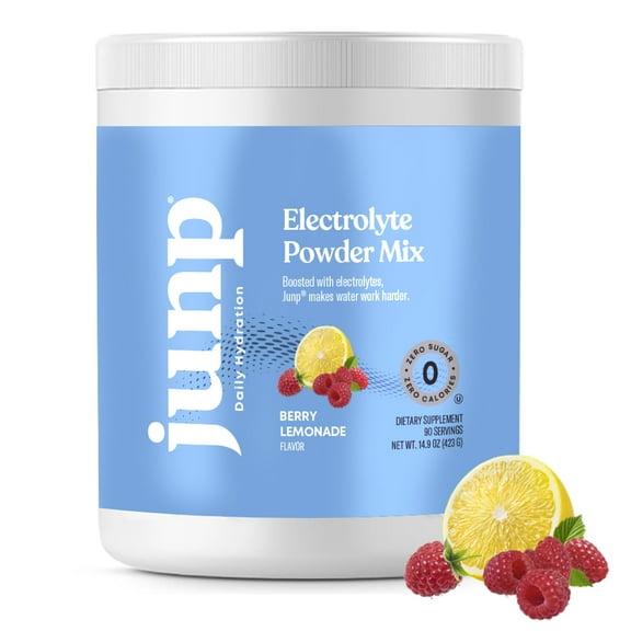 JUNP Hydration Electrolyte Powder, Electrolytes Drink Mix, Hydration Mix, Sugar Free, Gluten Free, 0 Calories, 0 Carbs, Keto Friendly, NON-GMO, Kosher, 90 Servings. (Berry Lemonade)