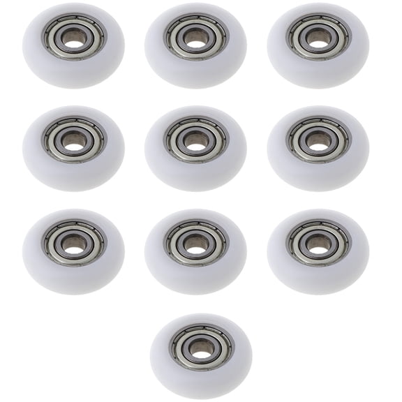 JUNTEX 10 Pcs 5x23x7.3mm Nylon Plastic Carbon Steel Bearings Pulley Wheels Embedded Gro