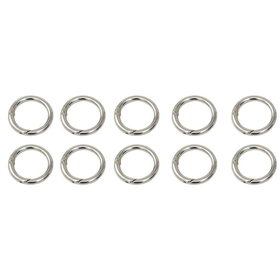 JUNTEX 10 Pieces 20/25/28/33mm Spring O Ring Round Carabiner Snap Hook Spring Keyring Buckle for Purse Jewelry DIY Craft Making