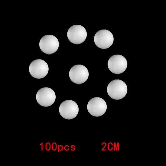 JUNTEX 100pcs DIY Modelling Polystyrene Styrofoam Foam Ball Xmas Wedding Decoration Party