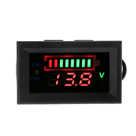 JUNTEX 12V Voltmeter Voltage Meter Lead Acid Battery Capacity Indicator with Switch