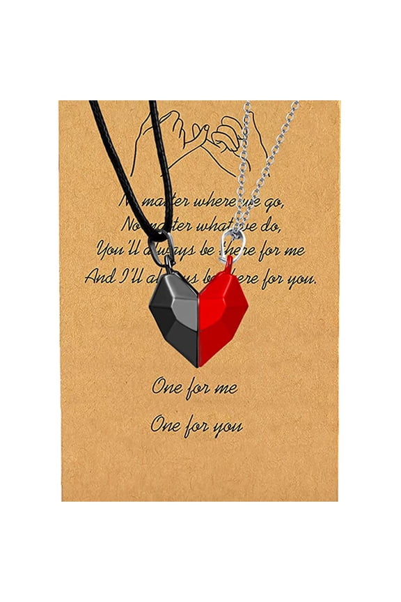 2 Pieces/set Magnet Couple Love Heart Pendant Necklace Heart Matching Wedding