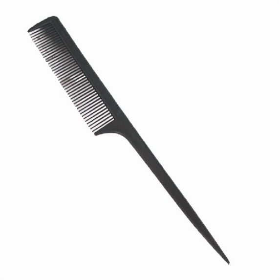 JUNTEX 20.5cm Women Portable Plastic Rat Tail Hair Comb Fine-Tooth Long Handle Brush So