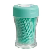 JUNTEX 200Pcs Food Grade Plastic Toothpick Travel Portable Double-Head Dental Oral Sticks Interdental Floss Cleaners Tartar Removal Picks Brush with Storage Box