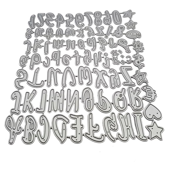 JUNTEX 26 Alphabet Letters 0-9 Numbers Symbol Metal Cutting Dies Stencil DIY Scrapbooking Embossing Paper Card Album Template
