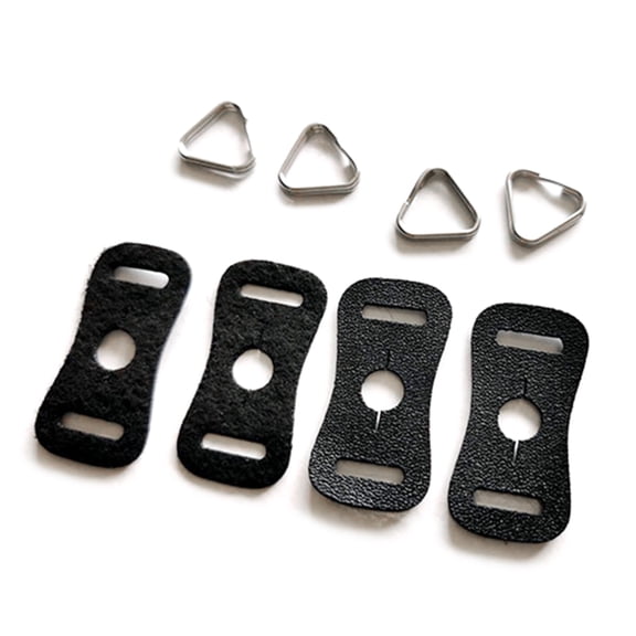JUNTEX 2Pcs Strong Camera Strap Triangle Split Rings Adapter with PU Leather Protector