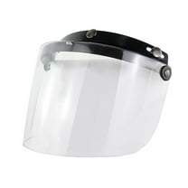 JUNTEX 3-Snap Visor Len Shield for Motorbike Helmet Flip Up Down Open Face Anti Glaring