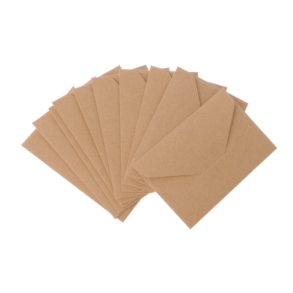 JUNTEX 50 Sheets Vintage Kraft Paper Envelopes Wedding Supplies for 4'' x 2.8'' Cards
