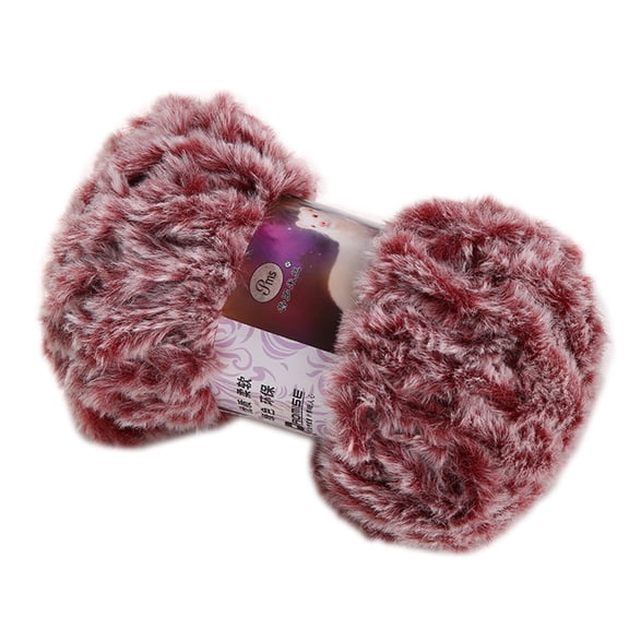 JUNTEX 50g/Ball DIY Fluffy Plush Chunky Thick Knitting Yarn Multicolor Hand-Woven Crochet Velvet Thread for Baby Warm Hat Scarf Sweater