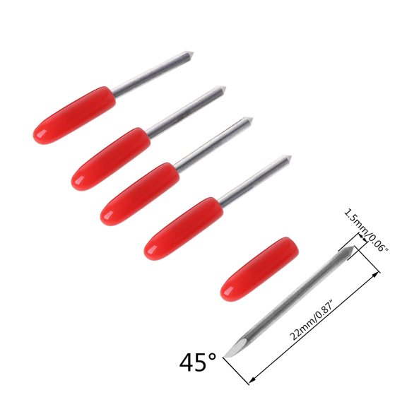 JUNTEX 5Pcs/Set 30° 45° 60° Degree Blades Cutting Plotter For Pcut Vinyl Cutter Blade