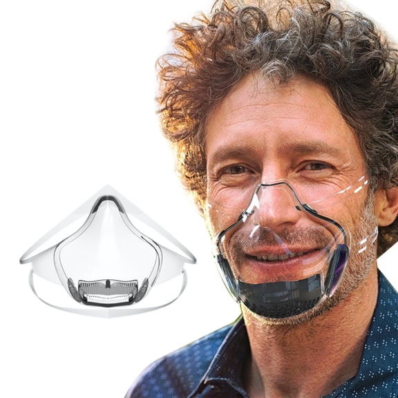 JUNTEX Anti-Fog Clarity Face_Masks Plastic,Transparent Face_Shield for Adult,Visible Clear Face_Mask Breathable Mouth Nose Prot
