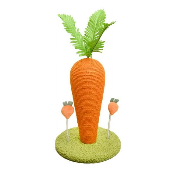 JUNTEX Carrot Cat Scratcher Kitten Scratching Post Save Furniture with Sisal Tree