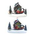 thumbnail image 1 of JUNTEX Christmas Small Train Village House Luminous Landscape Snow Figurine Resin Desktop Ornament Decoration Holiday Xmas Gift, 1 of 13