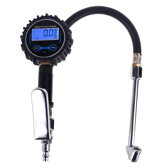 JUNTEX Digital Tire Inflator Pressure Gauge with Dual Head Air Chuck for Air Compressor