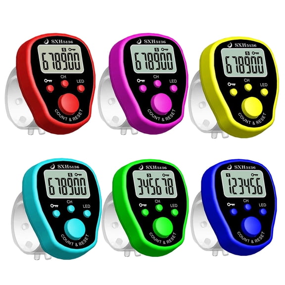 JUNTEX LCD Display 5 Channel Electronic Digital Tally Counter Buddha Numbers Clicker