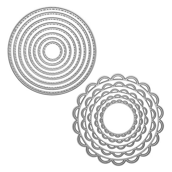 JUNTEX Lace Circle Round Metal Cutting Dies Stencil Scrapbooking DIY Album Stamp Paper Card Embossing Decor Craft