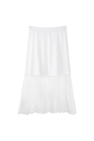 slip dress extender Oddi Lace Medium / Pink Hemline 49 2X Half Slip Lace Dress Skirt