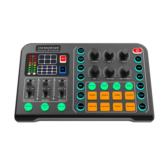 JUNTEX M6 Live Sound Card Sound board Sound Effect Board Audio Mixer for Live Broadcast