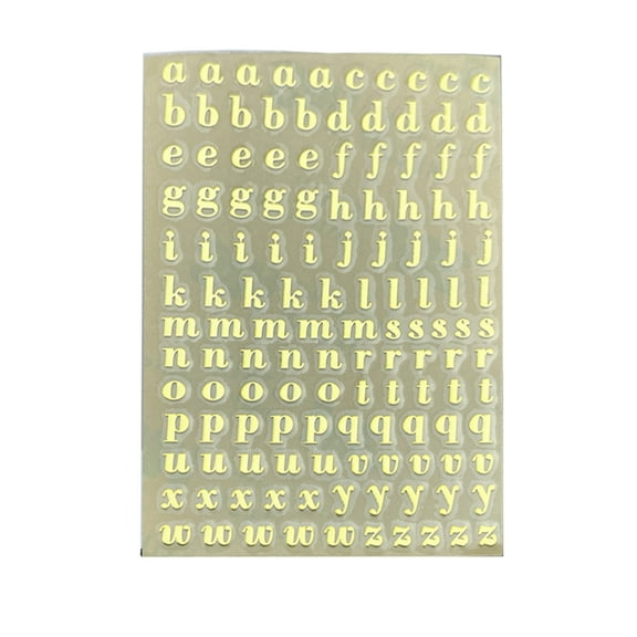 JUNTEX Metal Alphabet Stickers Uppercase Letter Lower Case Letters Stickers Self Adhesive 26 Letters Numbers Stickers