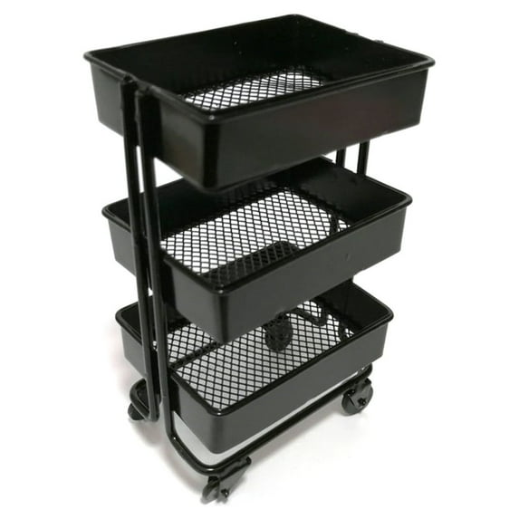 JUNTEX Mini Trolley Floor Storage Rack with Wheel Dollhouse Miniature Furniture Shelf Bookshelf Storage Display Rack Decoration