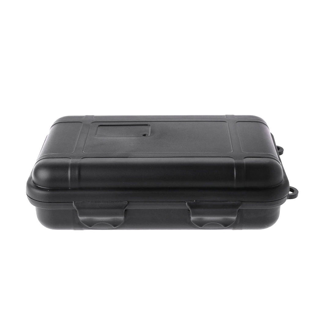Outdoor Plastic Waterproof Shockproof Airtight Survival Case Storage Container Carry Box EDC Tools - 1 PC, Size: Large, Black