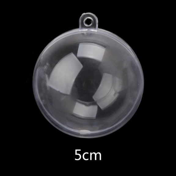 JUNTEX Round Fillable Ball Ornament Clear Plastic Bath Bomb Molds Shells for Crafting Your Own Fizzles Christmas Tree Decors