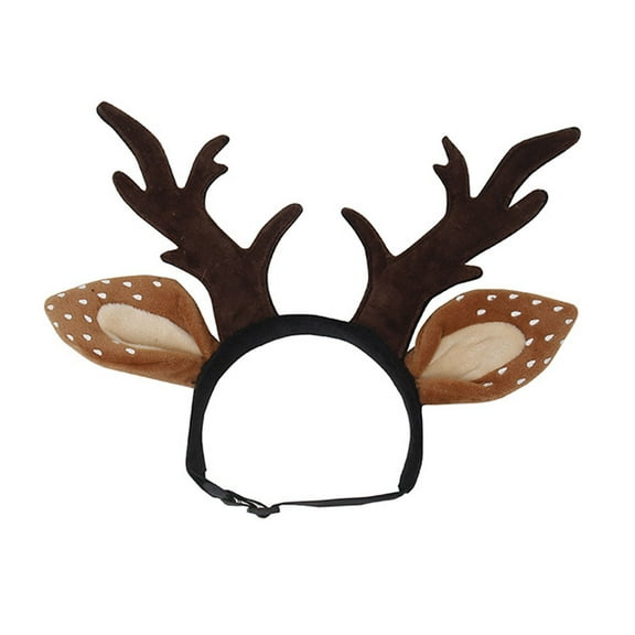 JUNTEX Small Kitten Puppy Reindeer Antlers Headband Xmas Costume Accessory Pet Cosplay Elk Reindeer Antler Costume Photo Prop