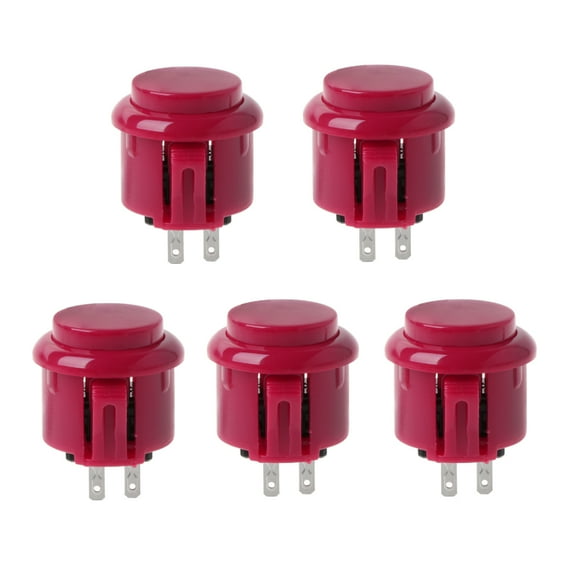 JUNTEX Upgraded 24mm Arcade Game Round Button for Jamma Mame,5 Pcs/set