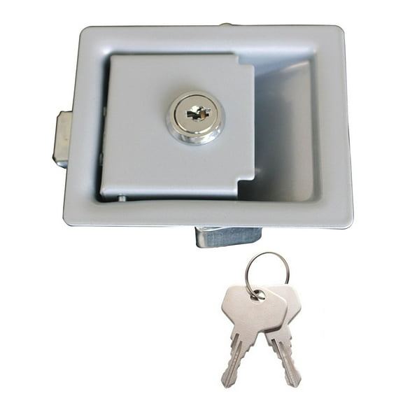 JUNTEX Upgraded RV Door Lock Black Trailer Door Lock with Paddle Deadbolt Entrance Door Latch for Trailer Motorhome