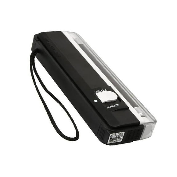 JUNTEX Violet Fluorescent Portable Money Detector UV Light with Flashlight Small Counte