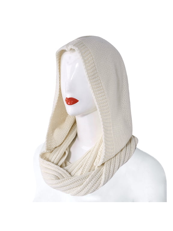 Winter Hat Warm Hooded for Infinity Scarf Cap Balaclava Pullover Chunky Knit Sha