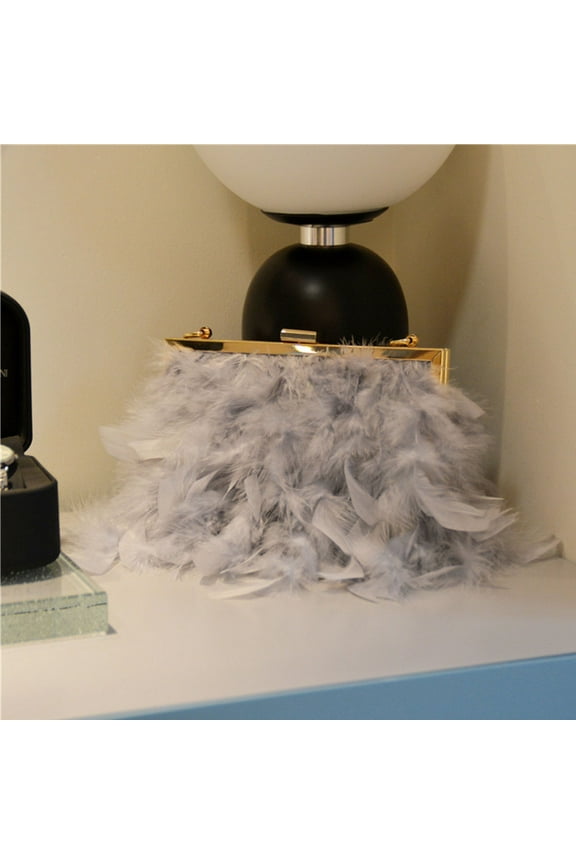 Women Feather Clutch Purse Shoulder Bag Crossbody Bag Evening Dress Handbags
