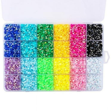 JUNWELL 19200pcs Hotfix Rhinestones Flatback  Crystal Glass Gems Set 12 Mixed Color for DIY Craft - 4mm